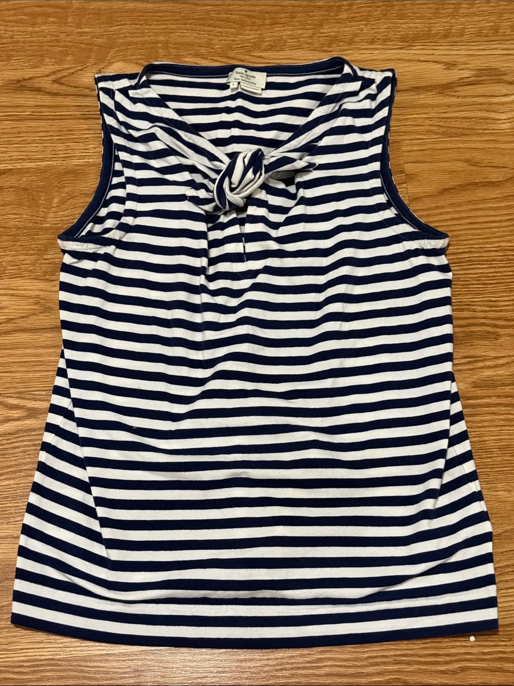 kate spade Navy and White Striped Knot Neck Sleeveless Top